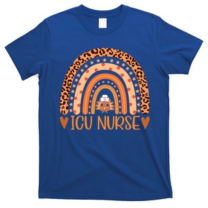 Turkey Nurse Leopard Thanksgiving Icu Nurse Rainbow Funny Gift T-Shirt