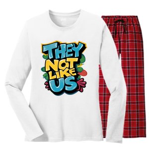 They Not Like Us Women's Long Sleeve Flannel Pajama Set 