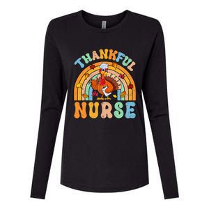 Thanksgiving Nurse Life Fall RN LPN Turkey Stethoscope Womens Cotton Relaxed Long Sleeve T-Shirt