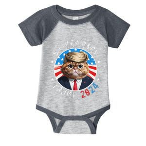 Trump Nine Lives Baby Funny Cat In Suite Trump 9 Lives Baby Infant Baby Jersey Bodysuit