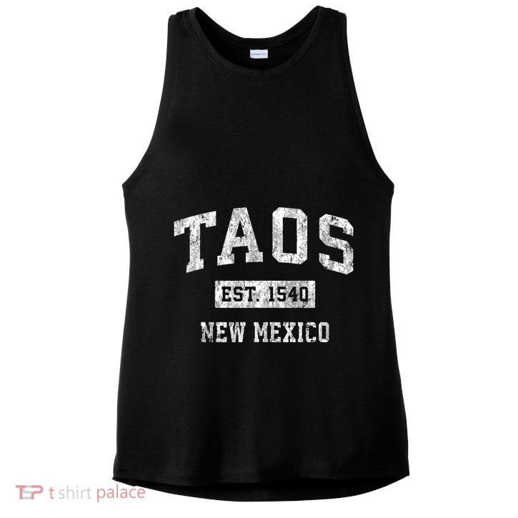 Taos New Mexico Nm Vintage Sports Ladies PosiCharge Tri-Blend Wicking Tank