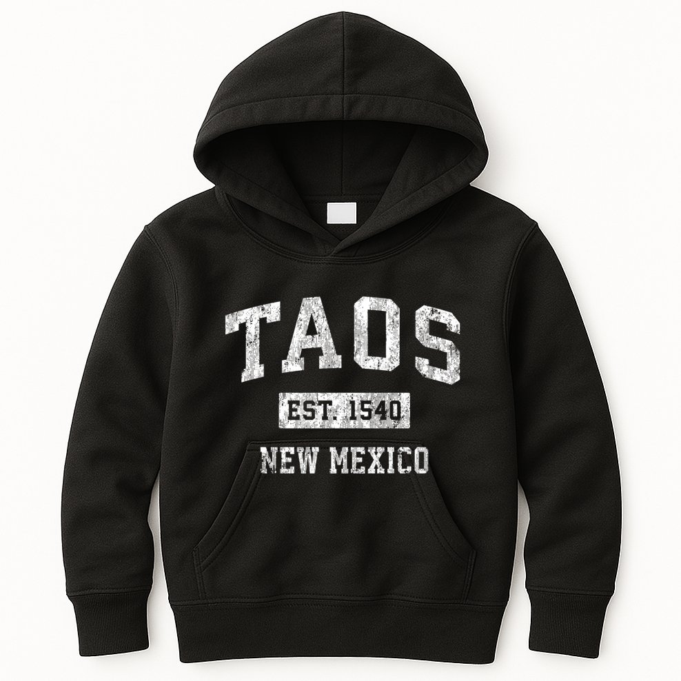 Taos New Mexico Nm Vintage Sports Kids Hoodie