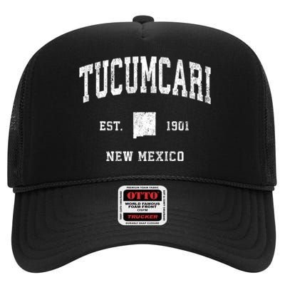 Tucumcari New Mexico Nm Vintage Athletic Sports High Crown Mesh Back Trucker Hat