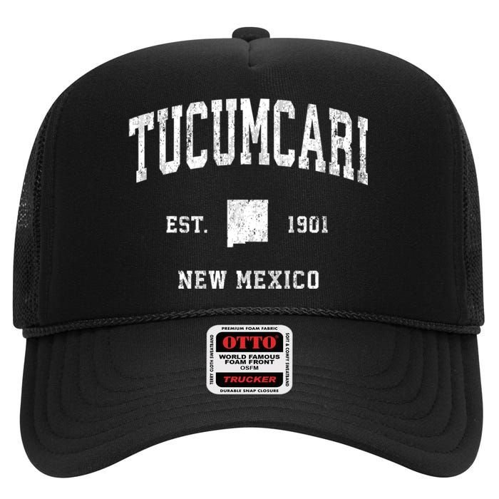 Tucumcari New Mexico Nm Vintage Athletic Sports High Crown Mesh Back Trucker Hat