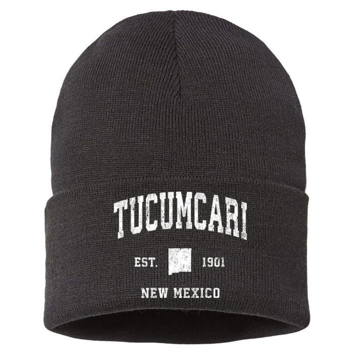 Tucumcari New Mexico Nm Vintage Athletic Sports Sustainable Knit Beanie