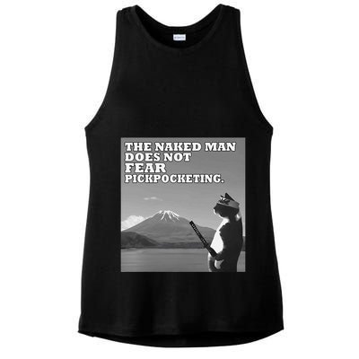 The Naked Man Does Not Fear Pickpocketing Samurai Cat Meme Ladies PosiCharge Tri-Blend Wicking Tank