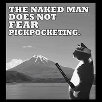 The Naked Man Does Not Fear Pickpocketing Samurai Cat Meme Tall T-Shirt