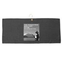 The Naked Man Does Not Fear Pickpocketing Samurai Cat Meme Large Microfiber Waffle Golf Towel