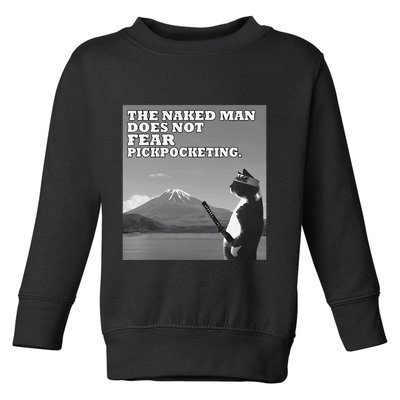 The Naked Man Does Not Fear Pickpocketing Samurai Cat Meme Toddler Sweatshirt
