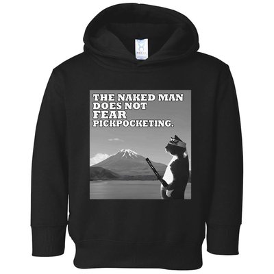 The Naked Man Does Not Fear Pickpocketing Samurai Cat Meme Toddler Hoodie