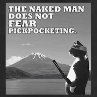 The Naked Man Does Not Fear Pickpocketing Samurai Cat Meme Golf Towel