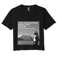 The Naked Man Does Not Fear Pickpocketing Samurai Cat Meme Crop Top
