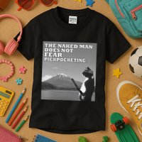 The Naked Man Does Not Fear Pickpocketing Samurai Cat Meme Kids T-Shirt