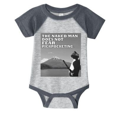 The Naked Man Does Not Fear Pickpocketing Samurai Cat Meme Infant Baby Jersey Bodysuit