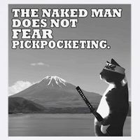 The Naked Man Does Not Fear Pickpocketing Samurai Cat Meme Garment-Dyed Sweatshirt