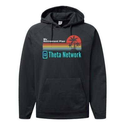 Theta Network My Retirement Plan Blockchain Crypto DeFi Performance Fleece Hoodie