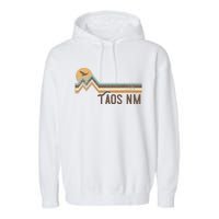 Taos New Mexico 70s 80s Retro Style Vintage Distressed Gift Garment-Dyed Fleece Hoodie