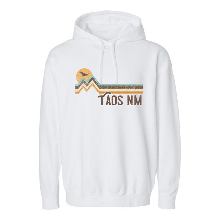 Taos New Mexico 70s 80s Retro Style Vintage Distressed Gift Garment-Dyed Fleece Hoodie