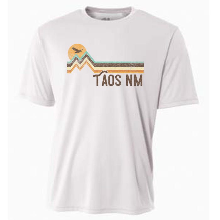 Taos New Mexico 70s 80s Retro Style Vintage Distressed Gift Cooling Performance Crew T-Shirt