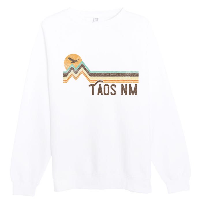 Taos New Mexico 70s 80s Retro Style Vintage Distressed Gift Premium Crewneck Sweatshirt