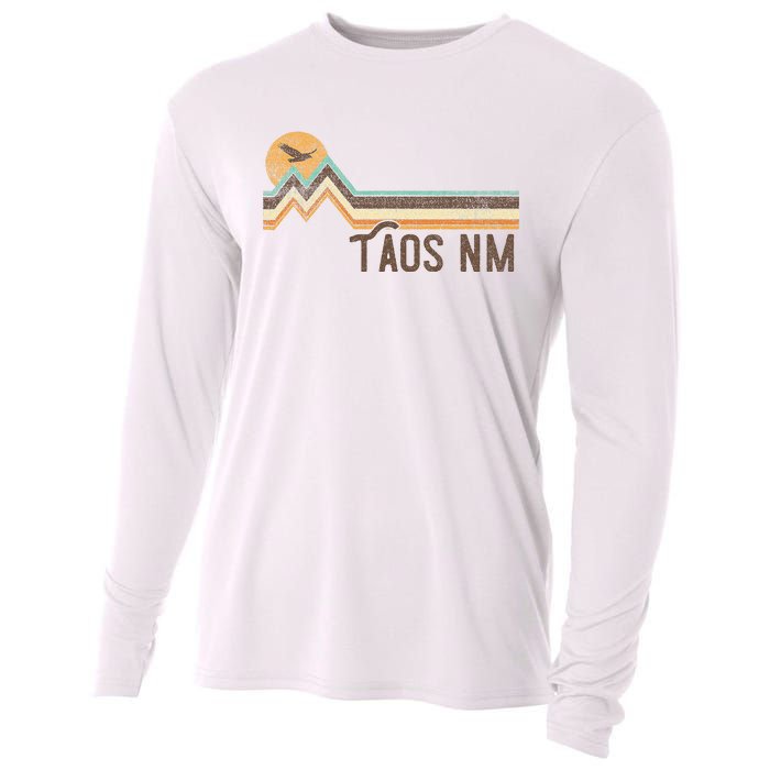 Taos New Mexico 70s 80s Retro Style Vintage Distressed Gift Cooling Performance Long Sleeve Crew