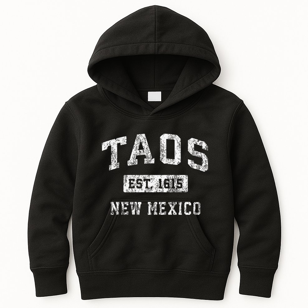 Taos New Mexico Nm Vintage Established Kids Hoodie
