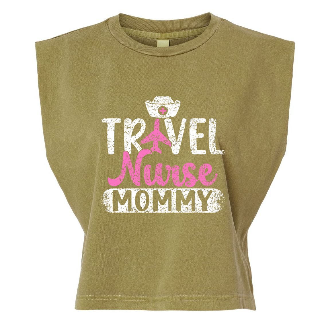 Travel Nurse Mommy Nursing Nurses Traveling Travel Nurse Mom Funny Gift Garment-Dyed Women's Muscle Tee