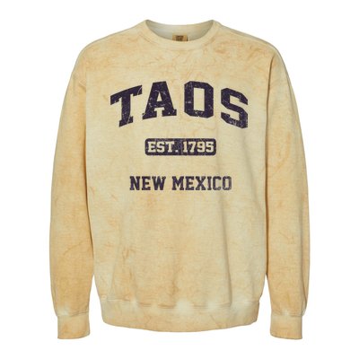 Taos New Mexico NM Vintage State Athletic Style Colorblast Crewneck Sweatshirt