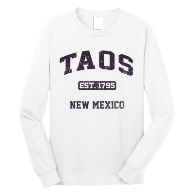 Taos New Mexico NM Vintage State Athletic Style Long Sleeve Shirt