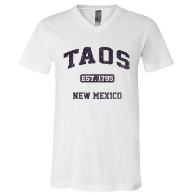 Taos New Mexico NM Vintage State Athletic Style V-Neck T-Shirt