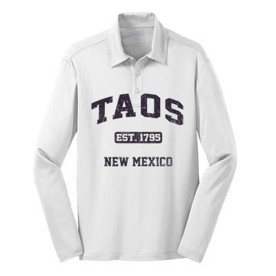 Taos New Mexico NM Vintage State Athletic Style Silk Touch Performance Long Sleeve Polo