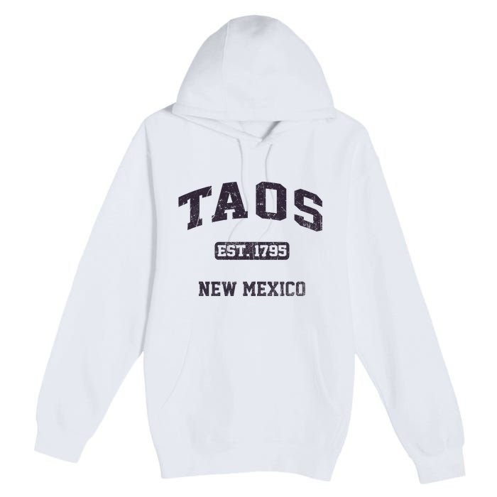 Taos New Mexico NM Vintage State Athletic Style Premium Pullover Hoodie