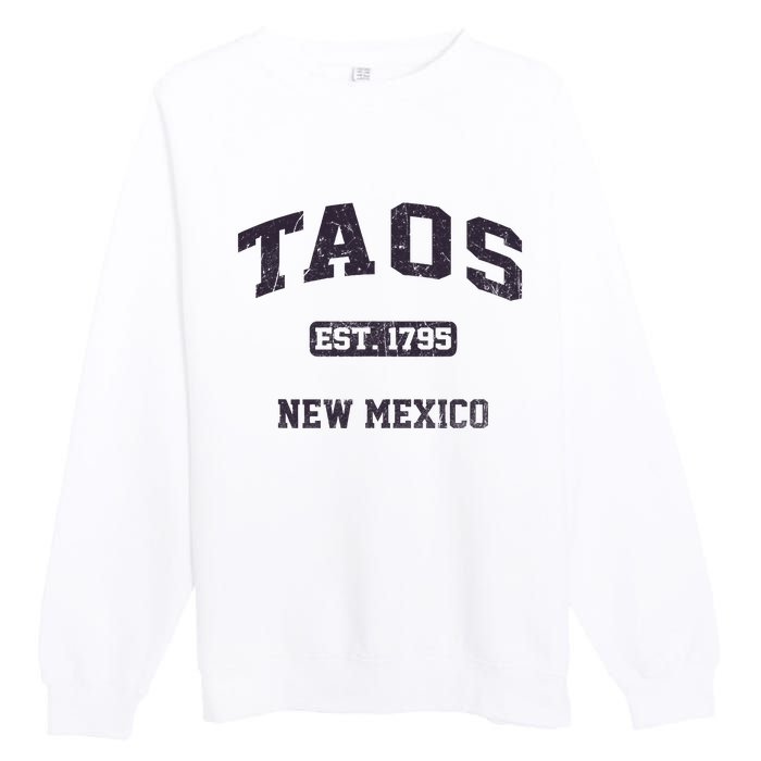 Taos New Mexico NM Vintage State Athletic Style Premium Crewneck Sweatshirt