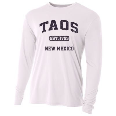 Taos New Mexico NM Vintage State Athletic Style Cooling Performance Long Sleeve Crew