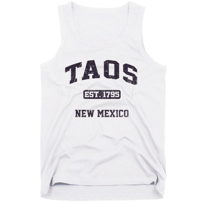 Taos New Mexico NM Vintage State Athletic Style Tank Top