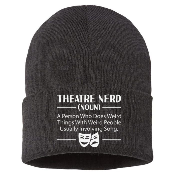 Theater Nerd Musical Broadway Drama Lover Novelty Sustainable Knit Beanie