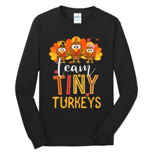 Thanksgiving NICU Nurse Team Tiny Turkeys in Fall Tall Long Sleeve T-Shirt