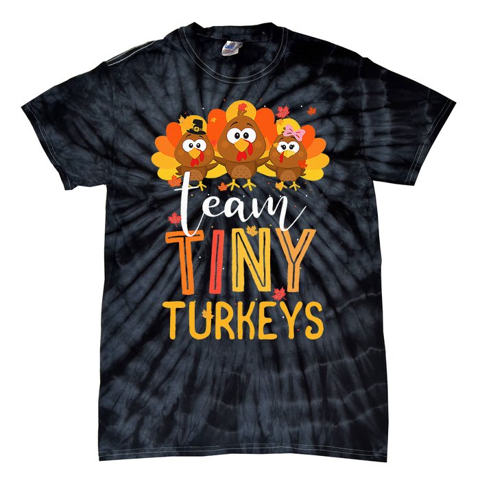 Thanksgiving NICU Nurse Team Tiny Turkeys in Fall Tie-Dye T-Shirt