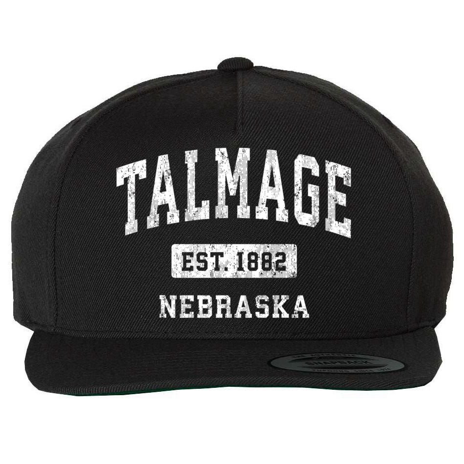 Talmage Nebraska Ne Vintage Athletic Sports Wool Snapback Cap