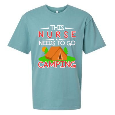 This Nurse Needs To Go Camping Tent Camp Lover Gift Sueded Cloud Jersey T-Shirt