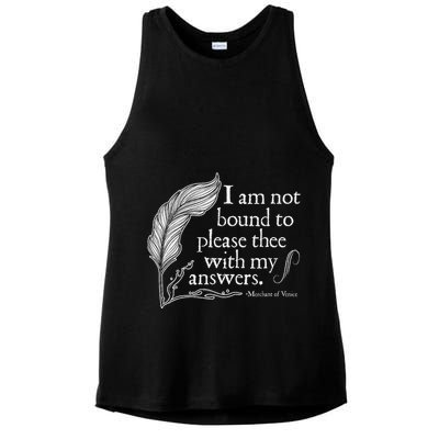 Theatre Nerd Not Bound To Please Thee Gift Shakespeare Ladies PosiCharge Tri-Blend Wicking Tank