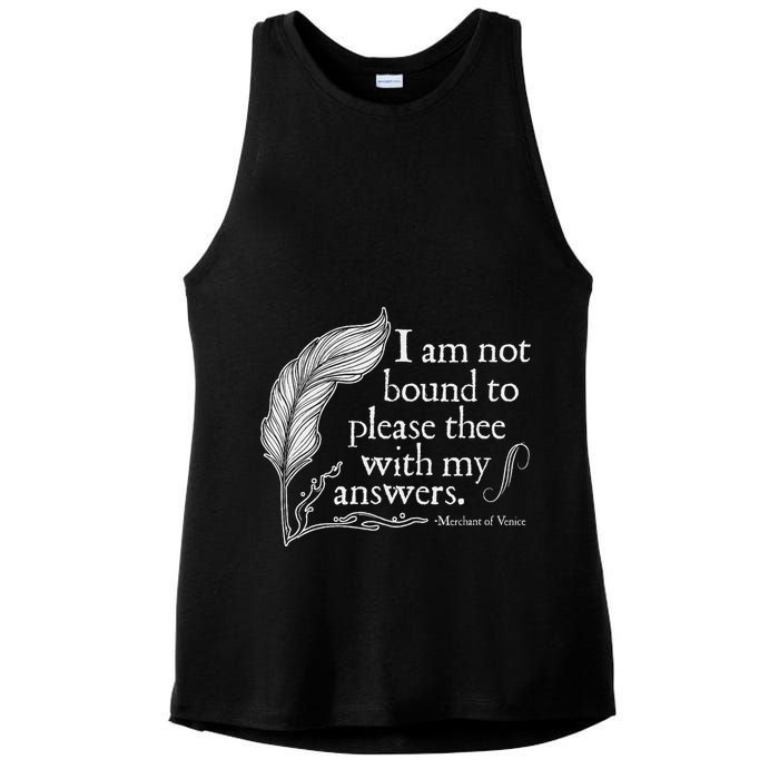Theatre Nerd Not Bound To Please Thee Gift Shakespeare Ladies PosiCharge Tri-Blend Wicking Tank