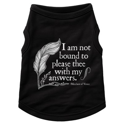 Theatre Nerd Not Bound To Please Thee Gift Shakespeare Doggie Tank