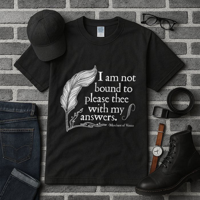 Theatre Nerd Not Bound To Please Thee Gift Shakespeare Tall T-Shirt