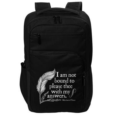 Theatre Nerd Not Bound To Please Thee Gift Shakespeare Impact Tech Backpack