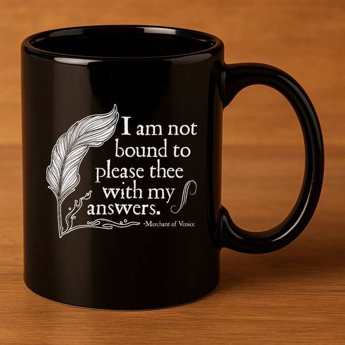 Theatre Nerd Not Bound To Please Thee Gift Shakespeare 11oz C Handle Ceramic Mug