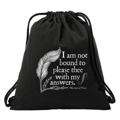 Theatre Nerd Not Bound To Please Thee Gift Shakespeare Drawstring Bag