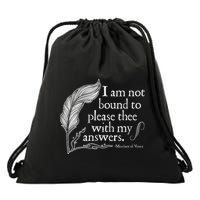 Theatre Nerd Not Bound To Please Thee Gift Shakespeare Drawstring Bag