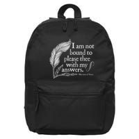 Theatre Nerd Not Bound To Please Thee Gift Shakespeare 16 in Basic Backpack