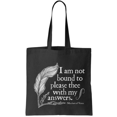 Theatre Nerd Not Bound To Please Thee Gift Shakespeare Bag